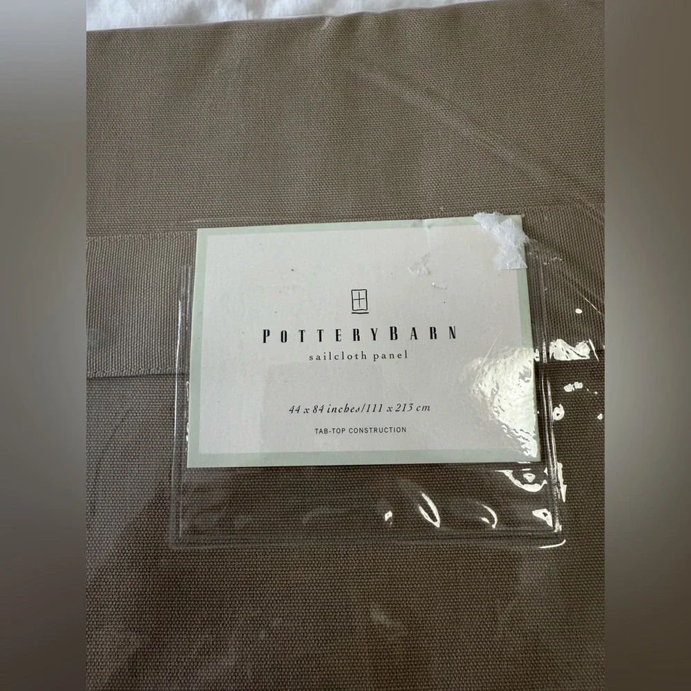 Pottery Barn | Set 2 Khaki Sailcloth Drapery Panel 44 x 84 Tab Top 100% Cotton